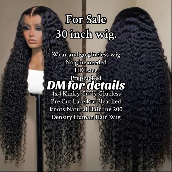 30 Inch Kinky Curly Black Wig